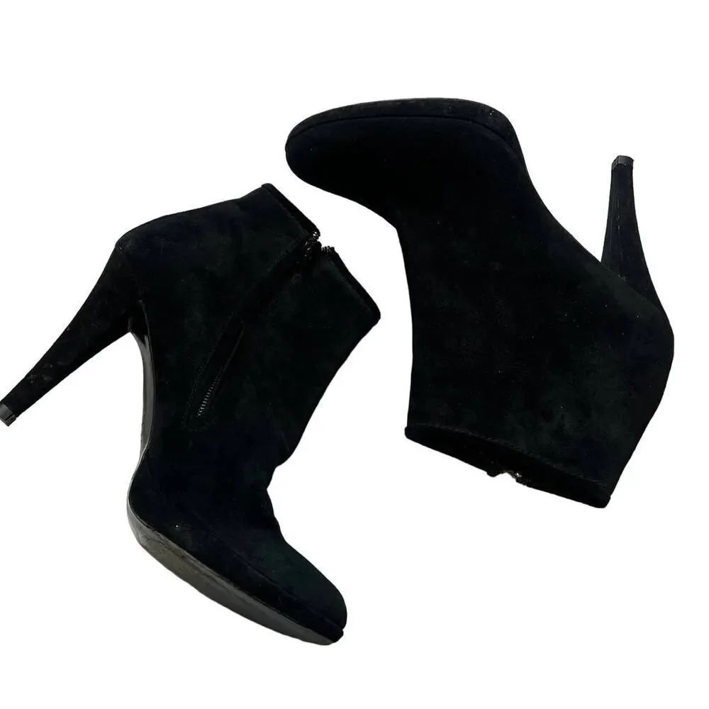 Pedro Garcia Black Suede Platform Ankle Boots 39.5 (US 9.5)